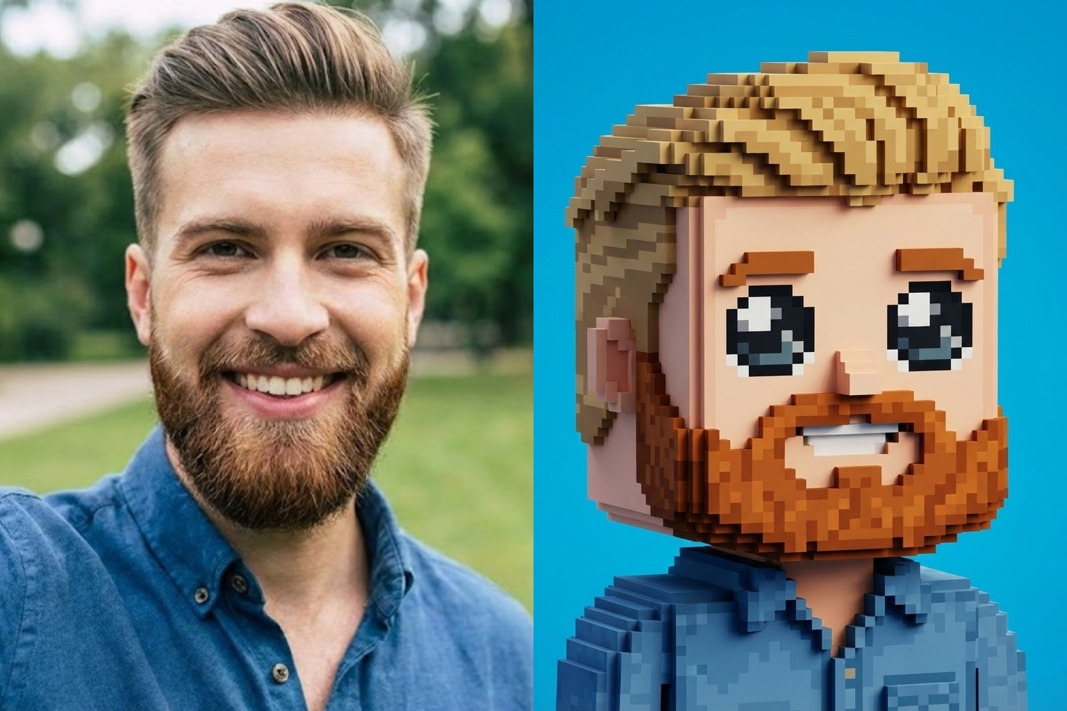 Reference photo transformed into a detailed rendered scene 1